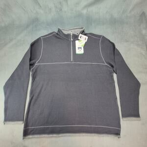 Storm Creek Maverick Waffle Knit Weave Pullover Sweater Gray 1/4 Zip Men's XL